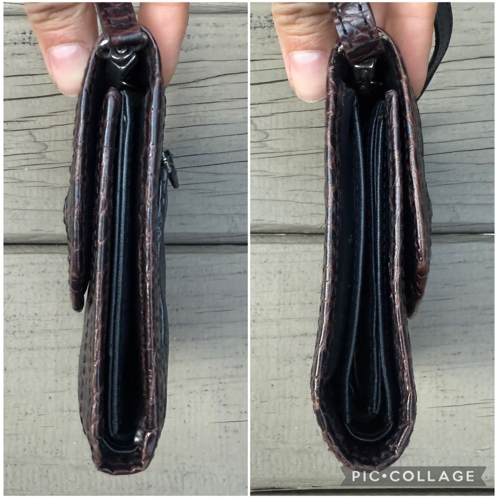 Brighton Black and Brown Leather Crossbody Wallet - Picture 5 of 15